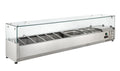 Vitrine réfrigérée ECO 9 x GN 1/4 avec couvercle en verre 1800 mm