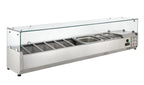 Vitrine réfrigérée ECO 9 x GN 1/4 avec couvercle en verre 1800 mm