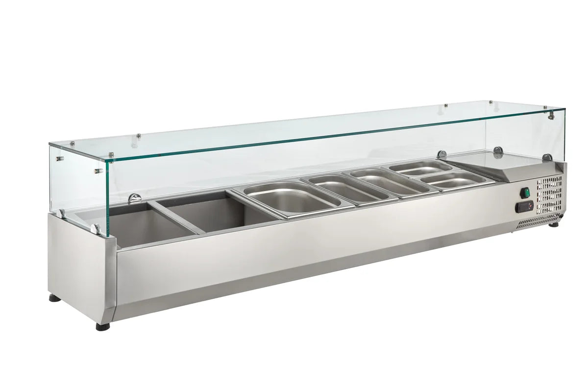 Vitrine réfrigérée ECO 9 x GN 1/3 avec superstructure en verre