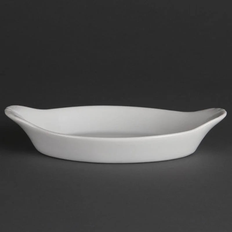 Olympia Whiteware plats à gratin ovales blancs 204 x 115 mm - 6 pcs