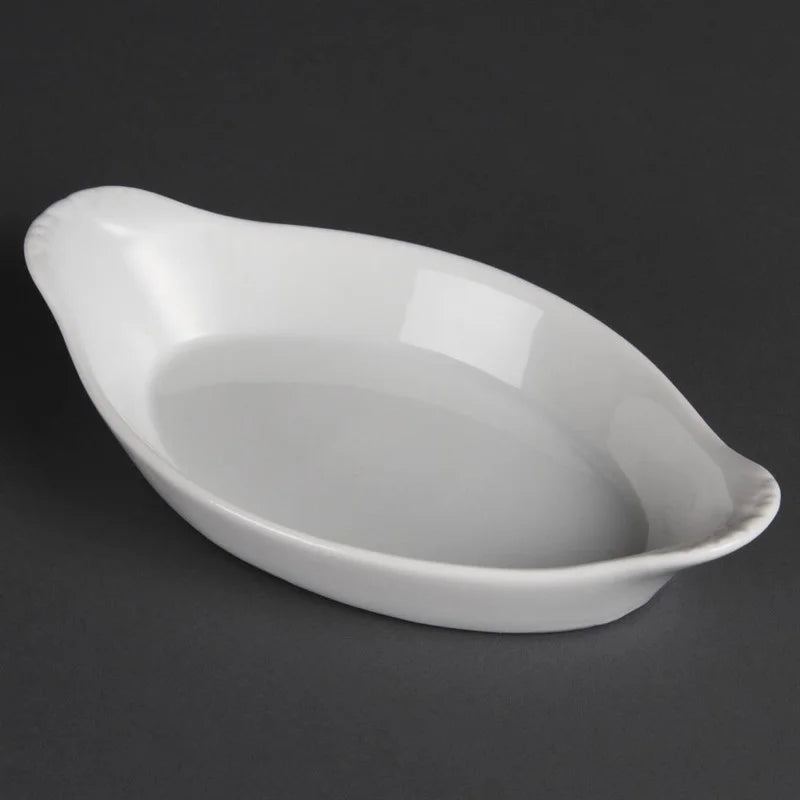 Olympia Whiteware plats à gratin ovales blancs 204 x 115 mm - 6 pcs