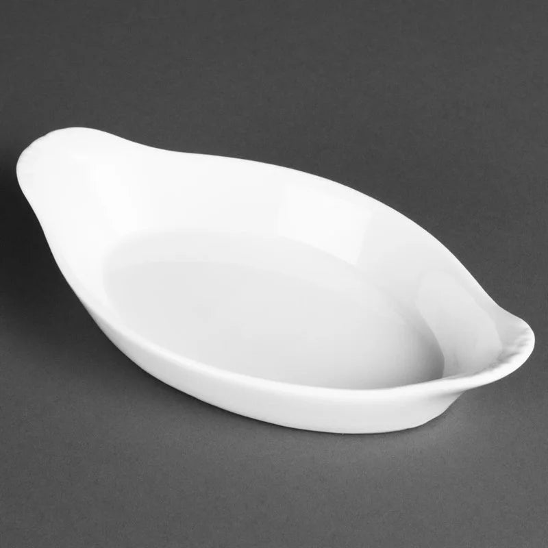 Olympia Whiteware plats à gratin ovales blancs 204 x 115 mm - 6 pcs