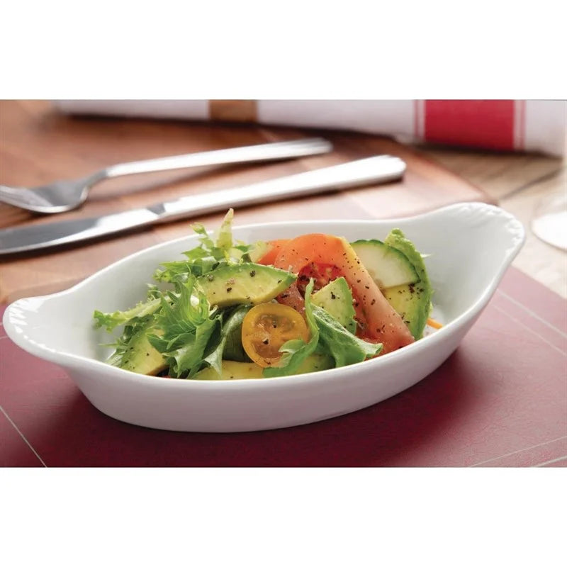 Olympia Whiteware plats à gratin ovales blancs 204 x 115 mm - 6 pcs