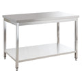 Table de travail en inox Basic 14x7 avec étagère inférieure, à monter soi-même