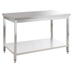 Table de travail en inox Basic 12x6 avec étagère inférieure, à monter soi-même