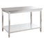 Table de travail en inox Basic 12x6 avec tablette inférieure, à monter soi-même