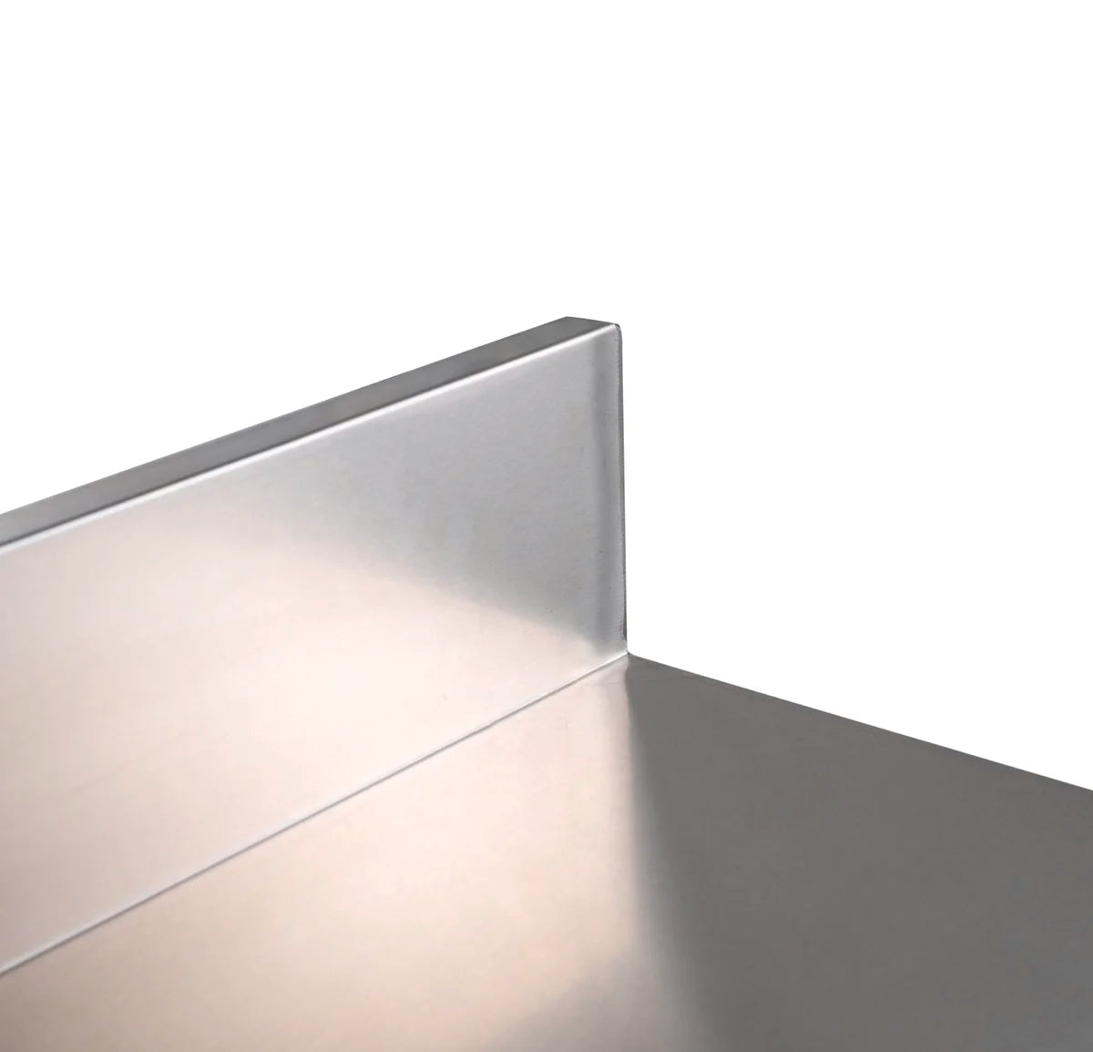 Table de travail Basic 10x7 en inox avec étagère inférieure et dosseret