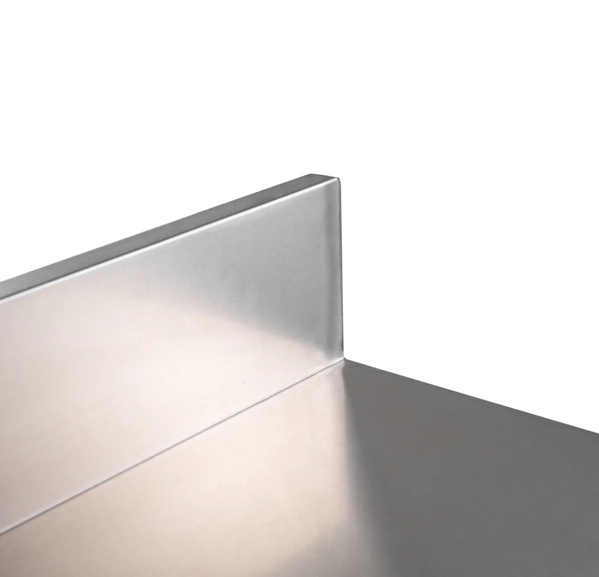 Table de travail Basic 12x7 en inox avec étagère inférieure et dosseret