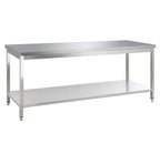 Table de travail Basic 20x7 en inox avec étagère inférieure