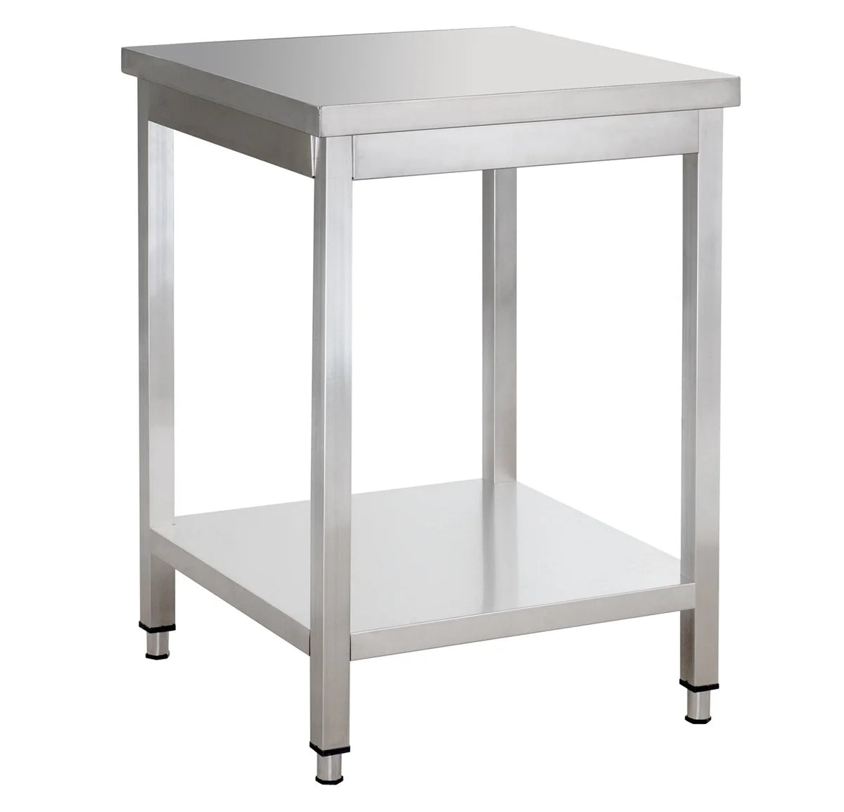 Table de travail Basic 6x7 en inox avec étagère inférieure