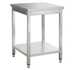 Table de travail en inox Basic 8x7 avec étagère inférieure, à monter soi-même