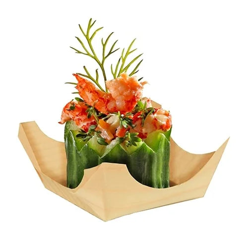 Papstar Pure Coupelle fingerfood - L ; carrée ; bois - 50 pcs