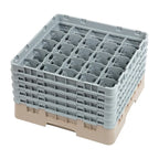 Cambro Panier lave-verres beige à 25 compartiments hauteur max. des verres 25,7 cm