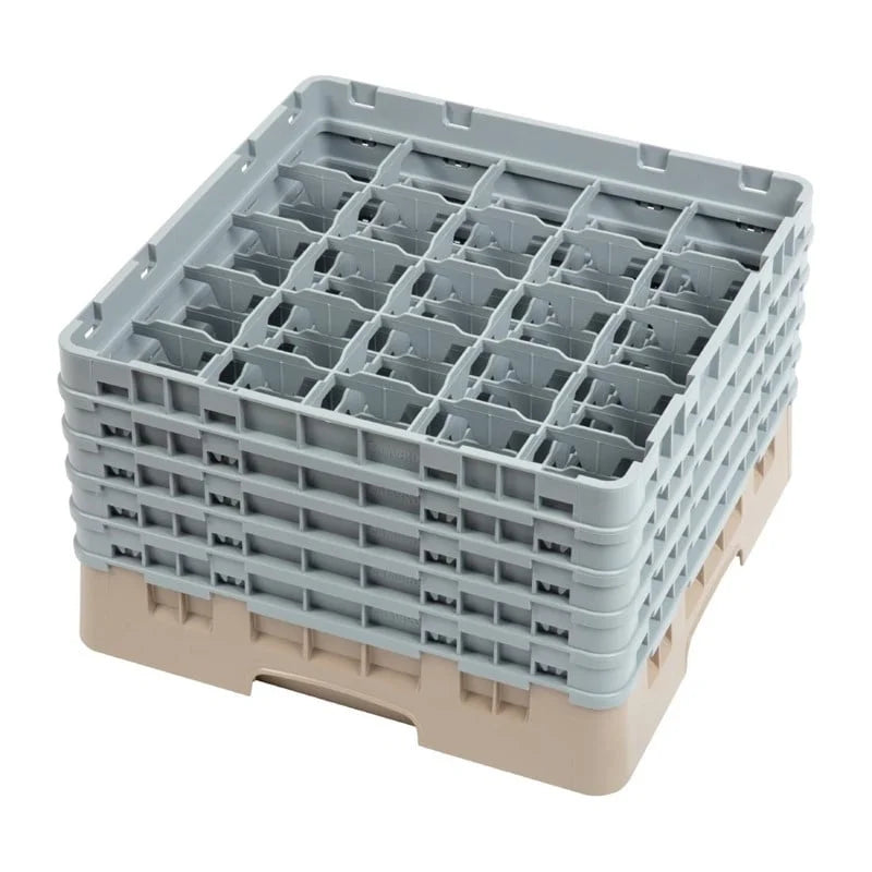 Cambro Panier lave-verres beige à 25 compartiments hauteur max. des verres 25,7 cm