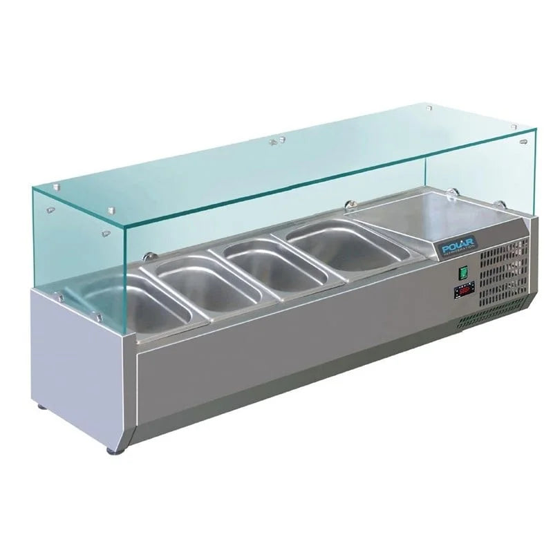 Polar Série G Vitrine réfrigérée à poser pour 3 x GN1/3 + 1 x GN1/2