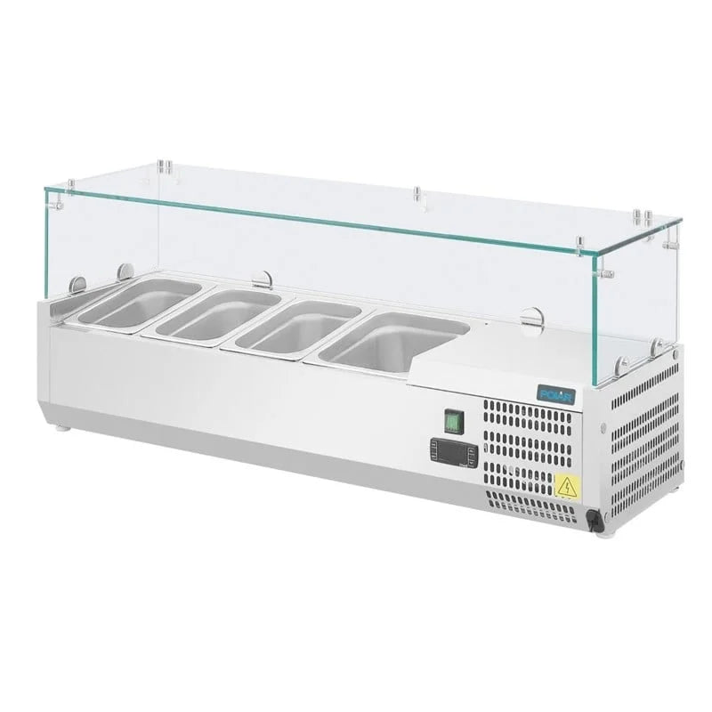 Polar Série G Vitrine réfrigérée à poser pour 3 x GN1/3 + 1 x GN1/2