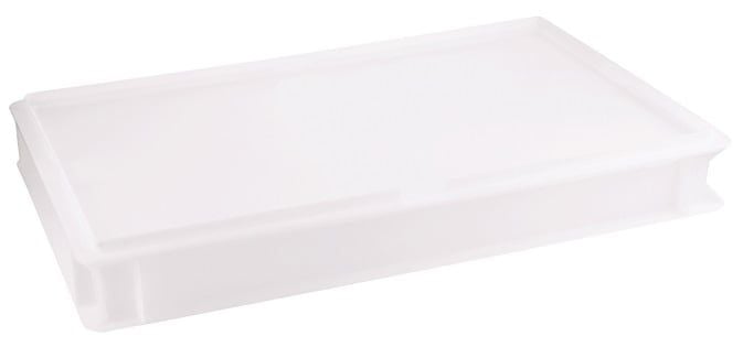 Récipient pour boules de pizza, polyéthylène blanc, 60x40x7,5cm