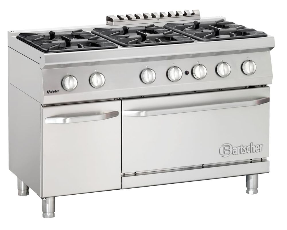 Cuisinière à gaz 700 Classic à 6 foyers avec four à gaz et armoire neutre