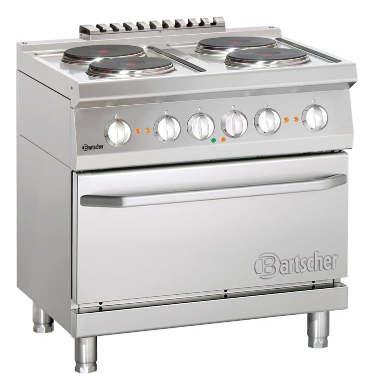 Bartscher Cuisinière électrique ronde 700 avec four électrique 800x700