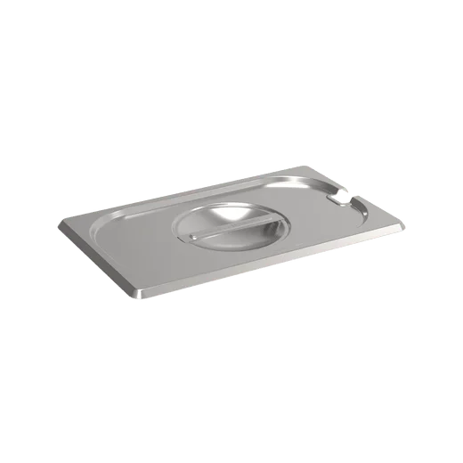 Rieber Couvercle GN en inox GN 1/4 avec encoche pour cuillère et poignée encastrée, Mod. 1411, A-L