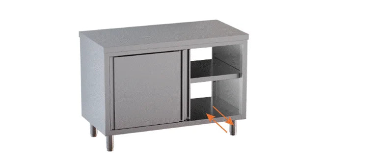 Armoire de passage en acier inoxydable ECO 10x6 avec portes coulissantes
