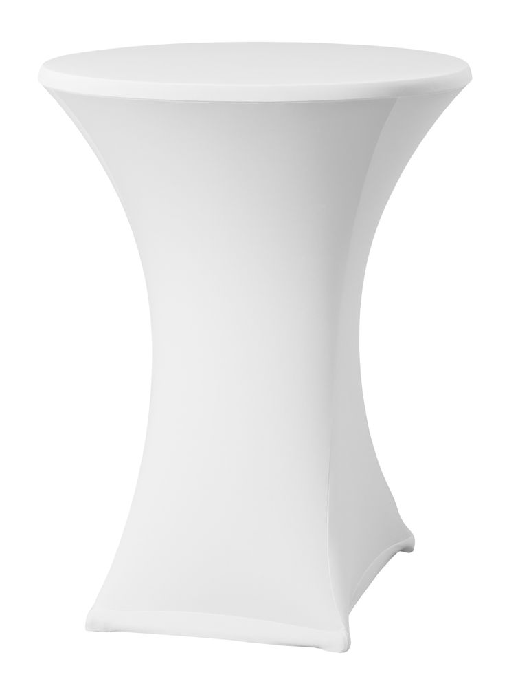 Housse de table haute Fox Stretch, 100 % polyester, blanc