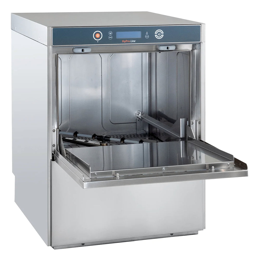 Lave-vaisselle HYPRO Digital 54 SLE 50x50 cm (dimensions du panier), avec doseur de détergent & doseur de liquide de rinçage, avec pompe de vidange & adoucisseur, pompe de surpression, Made in Europe, 400 Volt