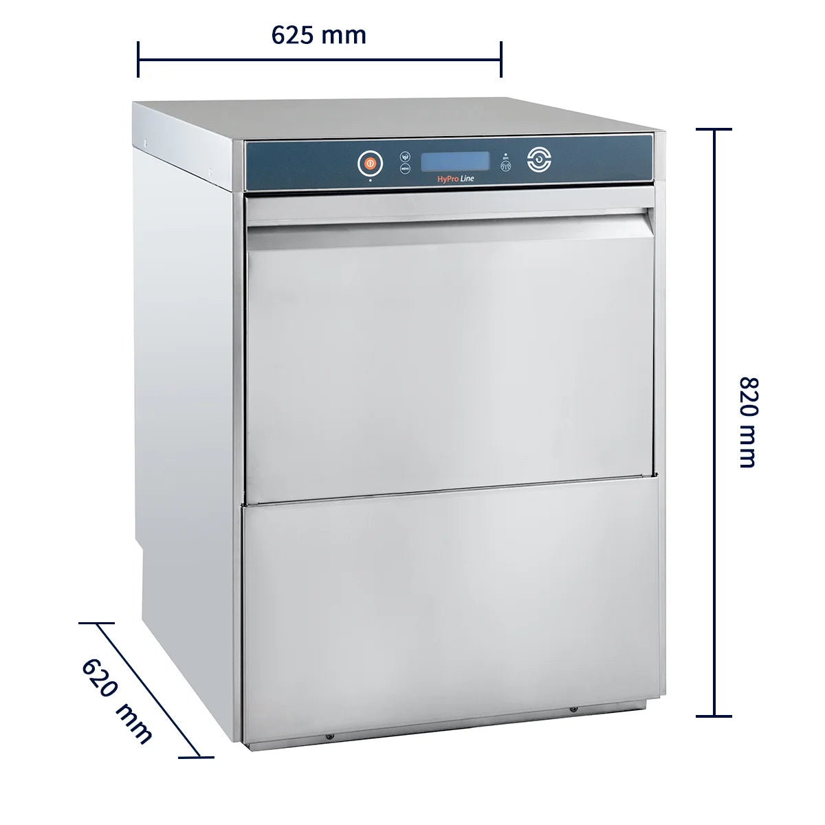 Lave-vaisselle HYPRO Digital 54 SLE panier 50x50 cm, avec doseur de détergent & de produit de rinçage, avec pompe de vidange & adoucisseur, pompe de surpression, Fabriqué en Europe, 400 V