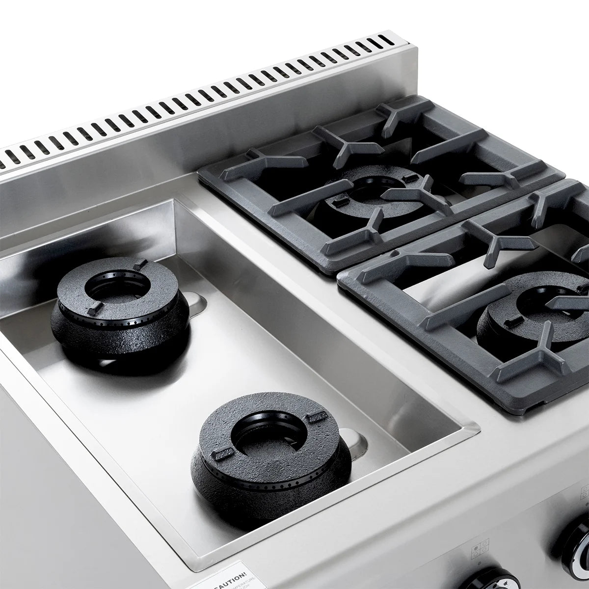 Cuisinière à gaz ECO avec soubassement ouvert - 28,8 kW - 4 brûleurs