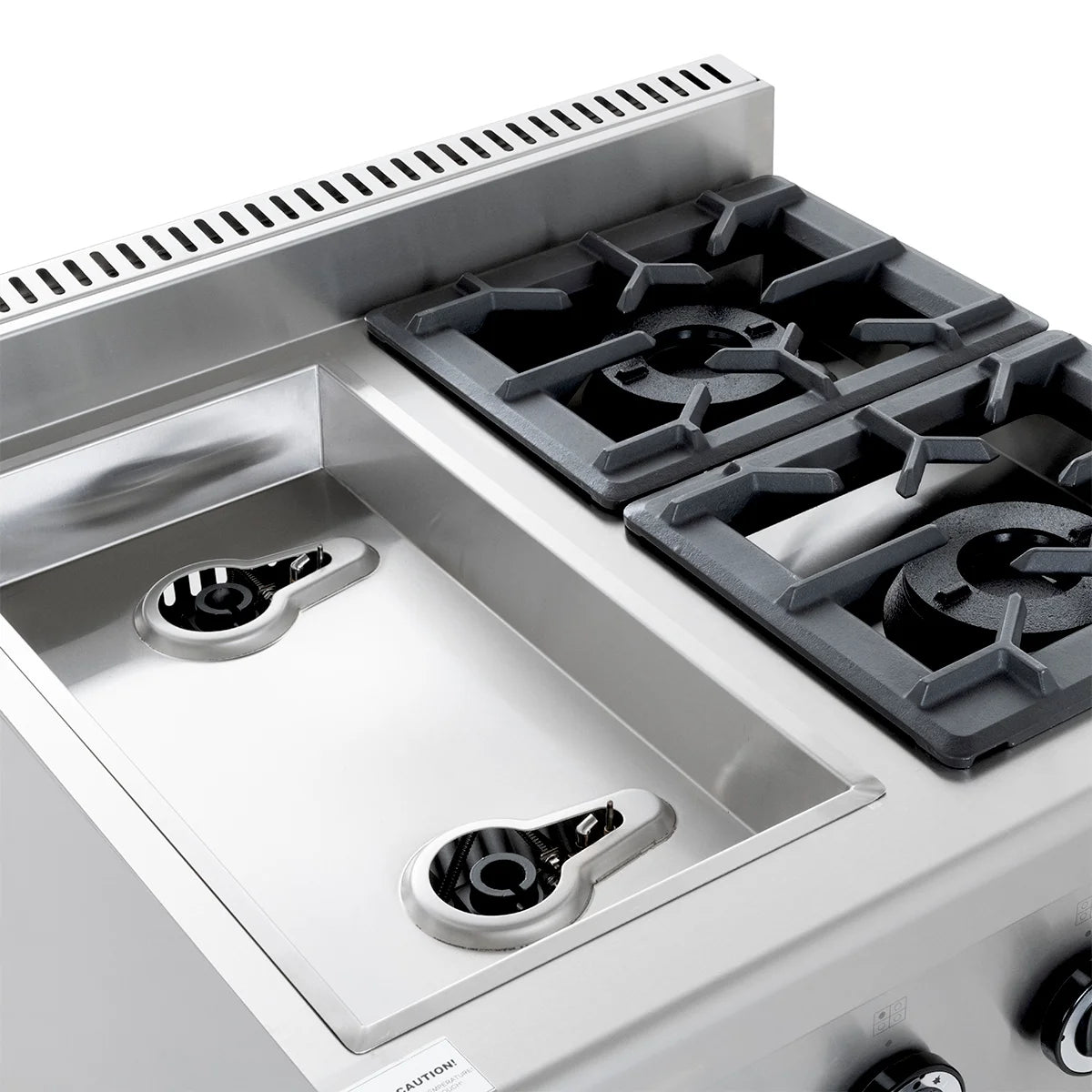 Cuisinière à gaz ECO avec soubassement ouvert - 28,8 kW - 4 brûleurs