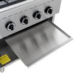 Cuisinière à gaz ECO avec soubassement ouvert - 28,8 kW - 4 brûleurs