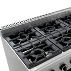 Cuisinière à gaz ECO avec soubassement ouvert - 43,2 kW - 6 brûleurs