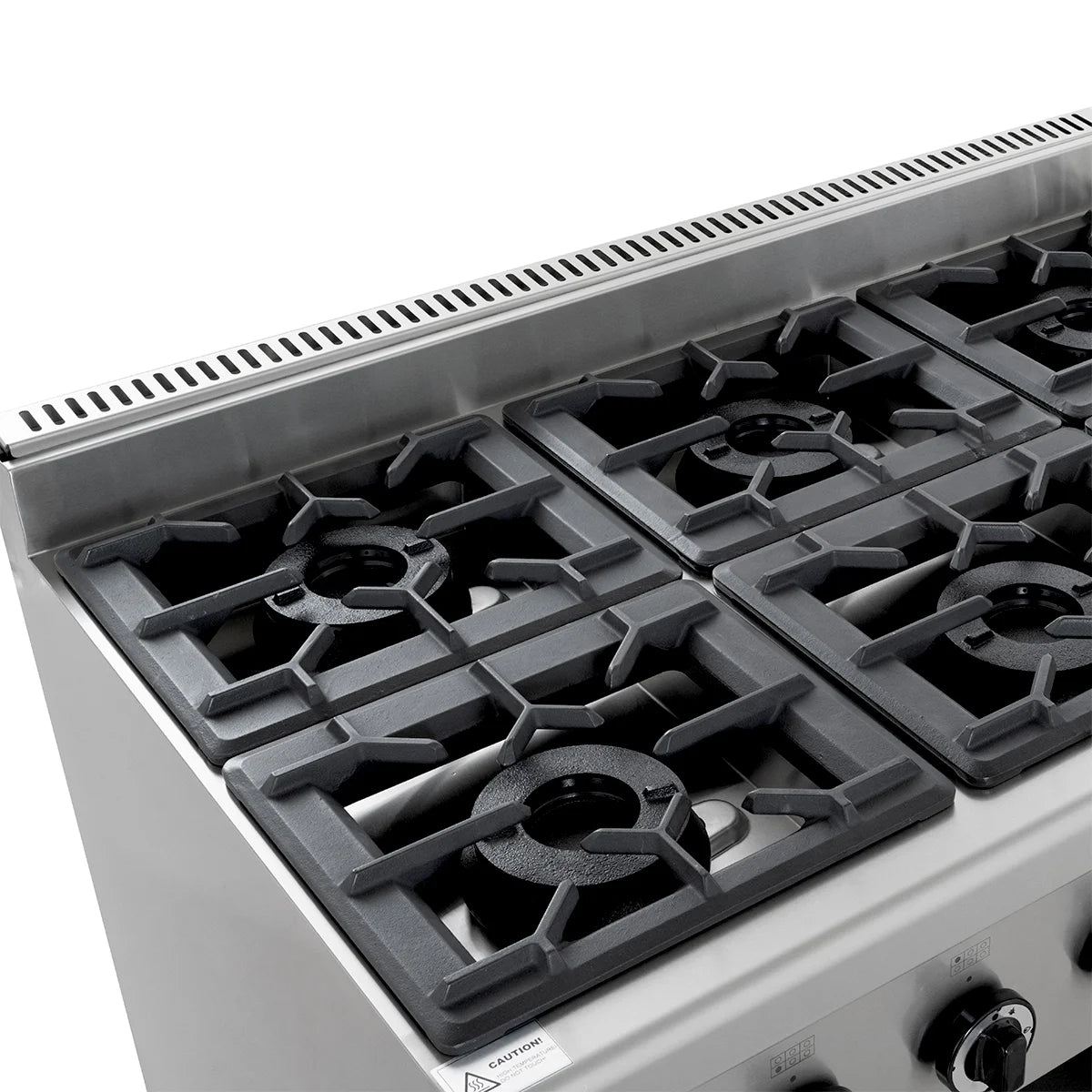 Cuisinière à gaz ECO avec soubassement ouvert - 43,2 kW - 6 brûleurs