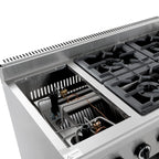Cuisinière à gaz ECO avec soubassement ouvert - 43,2 kW - 6 brûleurs