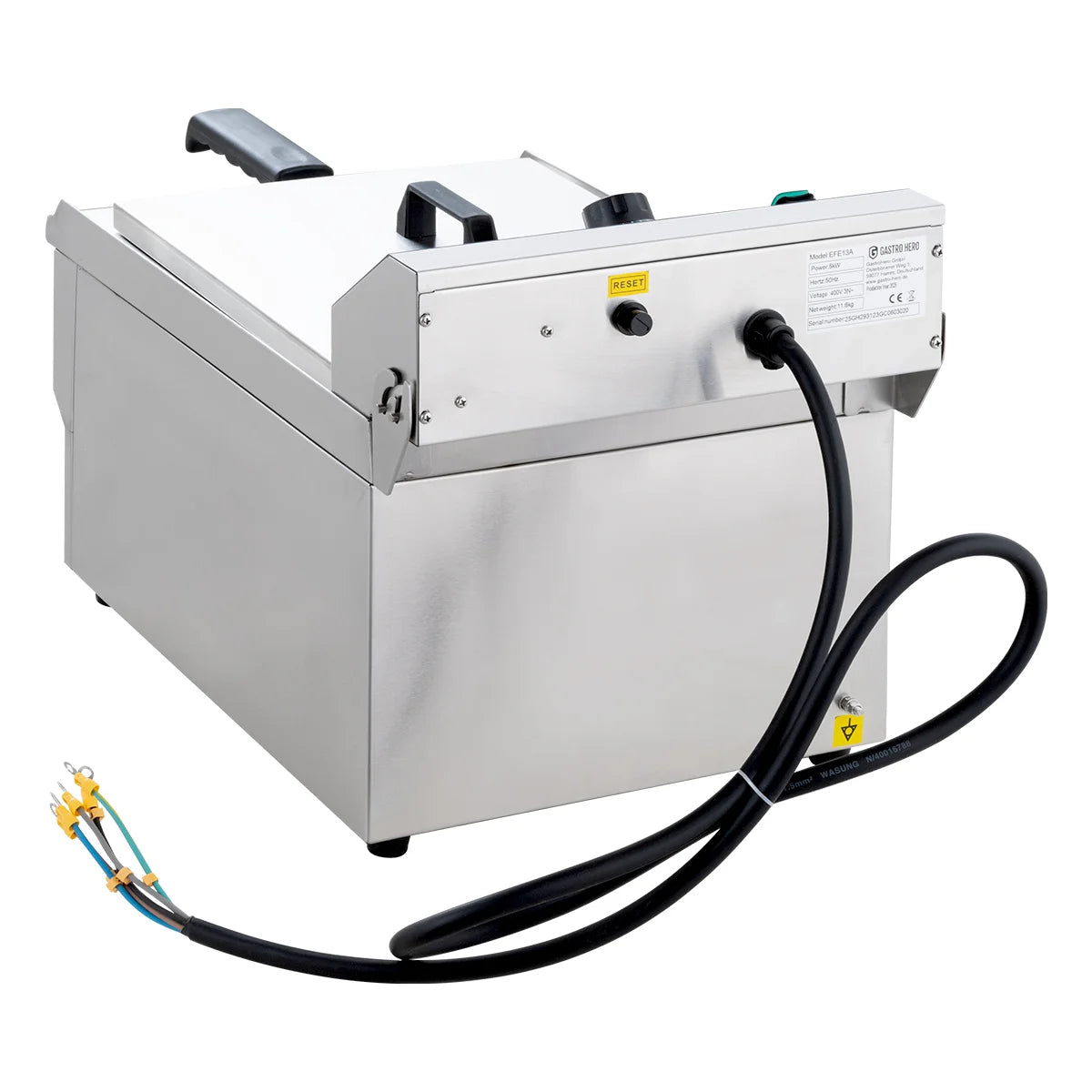 Friteuse électrique ECO 13 litres avec robinet de vidange, 5 kW, 400 V