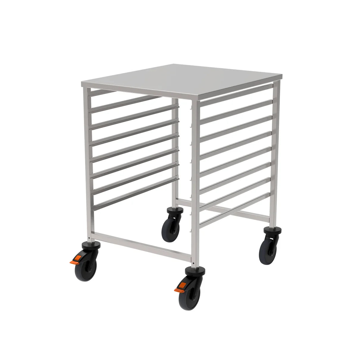 Chariot à glissières GN 2/1 Rieber avec couvercle et butée unilatérale