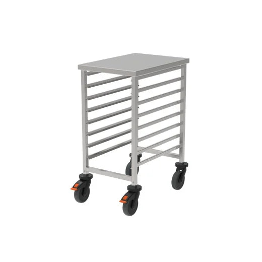 Chariot à étagères GN Rieber 1/1 bas avec roulettes pare-chocs