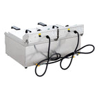 Friteuse électrique double ECO 13+13 litres avec robinet de vidange, 2x 5000 W, 400 V