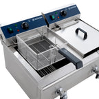 Friteuse électrique double ECO 13+13 litres avec robinet de vidange, 2x 5000 W, 400 V
