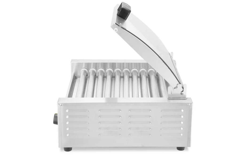 Gril à rouleaux - 2 zones avec couvercle économiseur d’énergie, HENDI, 11 rouleaux, 220-240V/980W, 566x527x(H)259mm