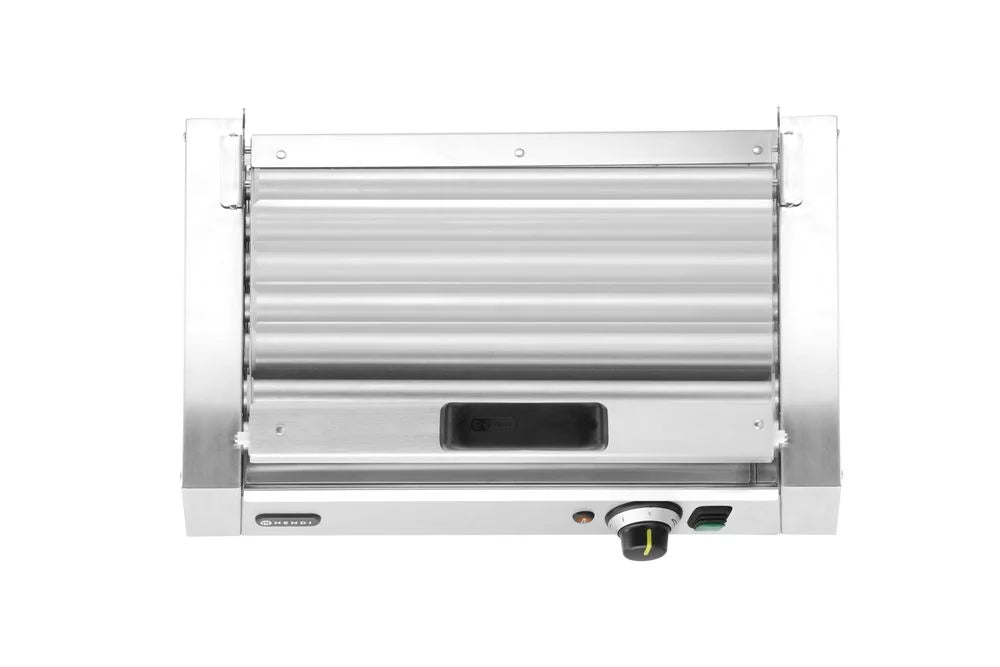 Grill à rouleaux, 1 zone avec couvercle économiseur d’énergie, HENDI, 7 rouleaux, 230V/620W, 566x375x(H)259mm