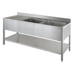 Table de plonge ECO 15x6 avec 2 cuves à droite