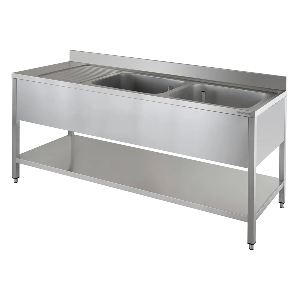 Table de plonge ECO 15x6 avec 2 cuves à droite