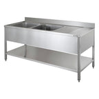 Table de plonge ECO 20x7 avec 2 cuves à gauche