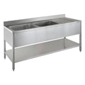 Table de plonge ECO 20x7 avec 2 cuves à gauche