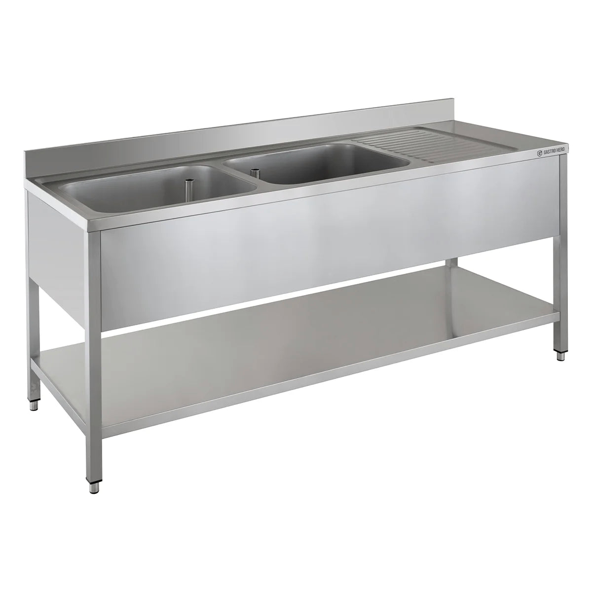 Table de plonge ECO 20x7 avec 2 cuves à gauche