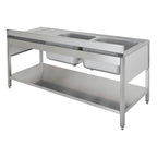 Table de plonge ECO 20x7 avec 2 cuves à gauche