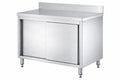 Armoire de travail en inox Basic 18x6 avec dosseret 100 mm