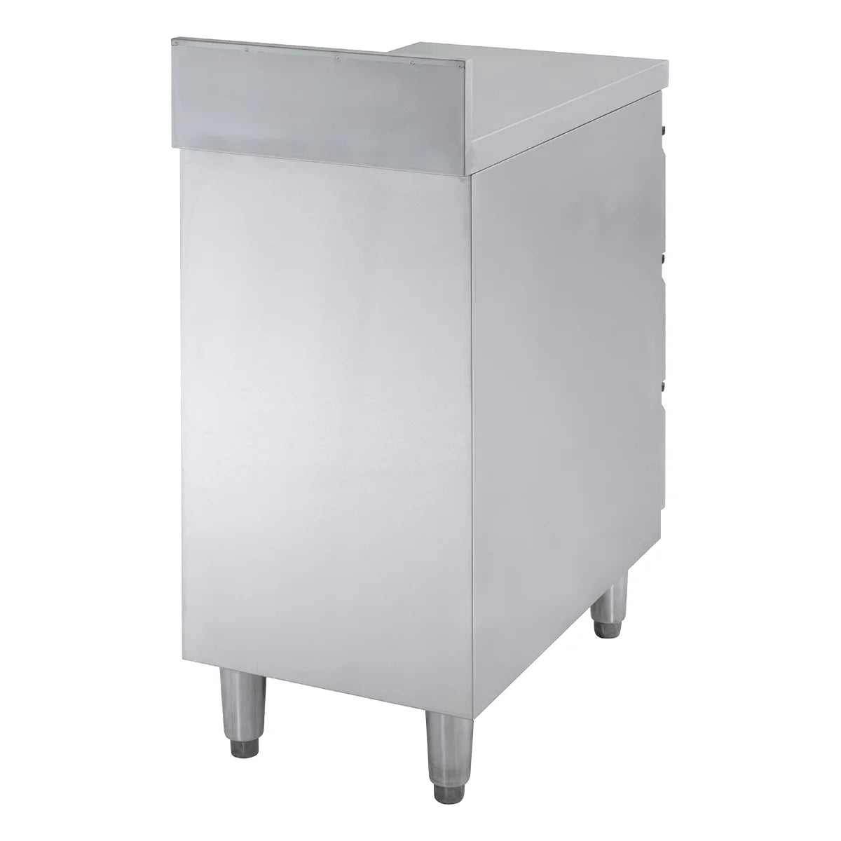 Meuble à tiroirs en acier inoxydable BASIC, 3 tiroirs, unité 700 avec dosseret, AISI 201