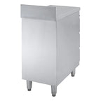 Meuble à tiroirs en inox BASIC, 3 tiroirs, unité 600 avec dosseret, AISI 201